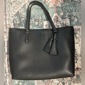 Black Leather Tote Bag